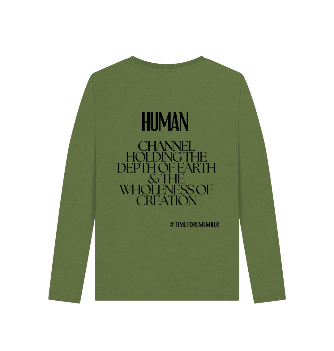 Khaki Printed Long Sleeve T Shirt