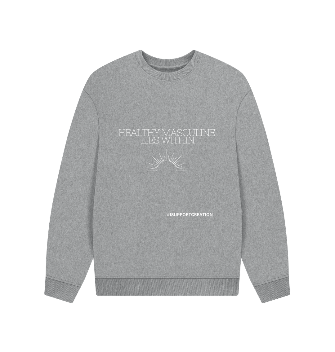 Athletic Grey Printed Sweater
