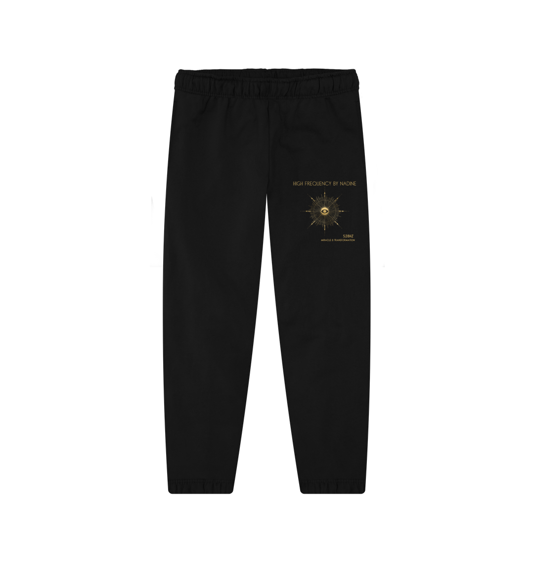 Black Printed Womens Joggers Front