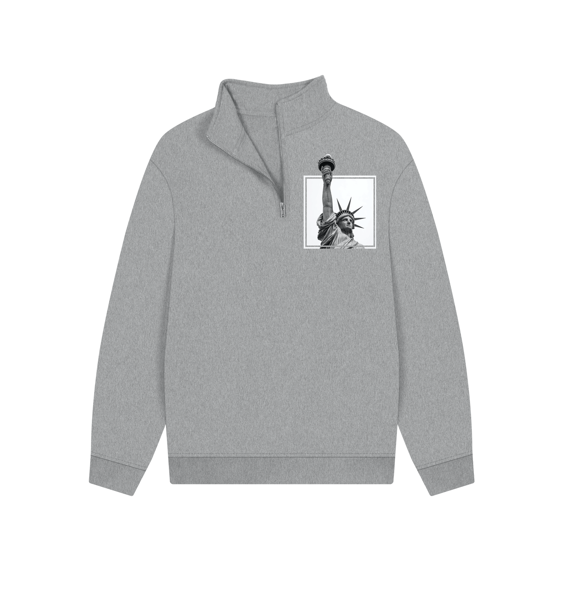 Athletic Grey Printed Sweater Front