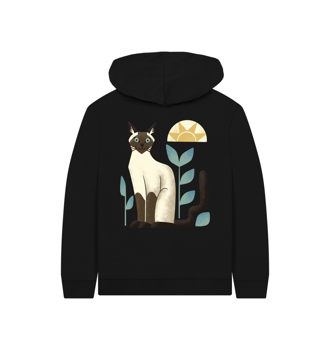 Black Printed Kids Hoodie