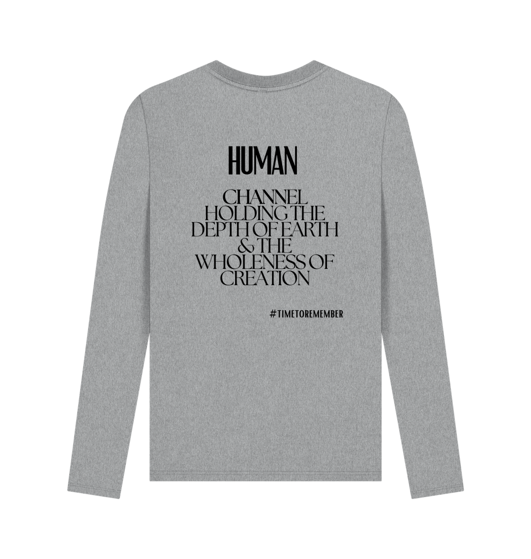 Athletic Grey Printed Long Sleeve T Shirt Back