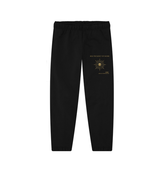 Black Printed Womens Joggers Front