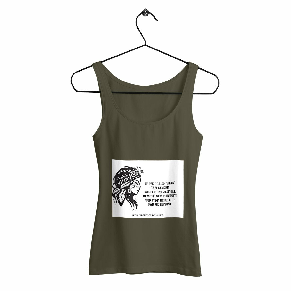 THE FEMINIST TANK - front_khaki